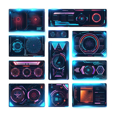 Fototapete - Sci Fi Technology background with HUD dashboard interface