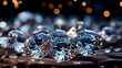 Gemstones diamond, diamond on a dark background with bokeh. Generated by artificial intelligence