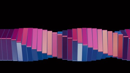 Poster - Abstract 3D cubes spiraling in a mesmerizing loop, creating a hypnotic and visually striking animation.