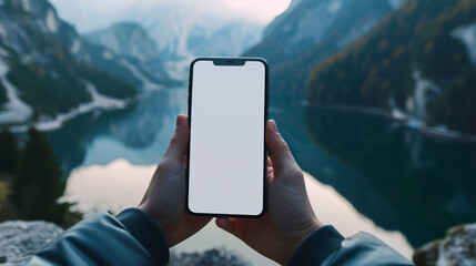 Blank advertising mockup screen smartphone for advertisement. 