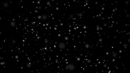 dust particles floating in the air with dark background. 3d loop particles animation with bokeh