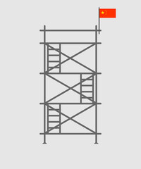 Wall Mural - scaffold, isolated, background, construction, white