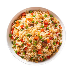 Bowl of fried rice on transparent background Remove png, Clipping Path