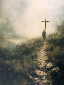 Jesus Christ crucified, background poster, wallpaper, religion, golgotha hill