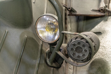 Wall Mural - tank headlight, military detail