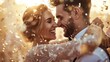 © Andrei - Enchanted Evening: Joyful Couple Celebrating Love Amid Sparkling Confetti