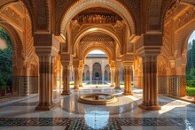 Arabian Nights Archway: A Majestic, Sunlit Entrance Generative AI