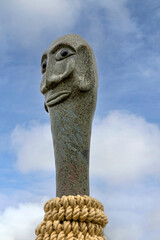 Wall Mural - art park, statue, sculpture, statue, maori, new zealand, auckland, stone carving, rope