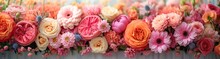 Flower Power: A Bouquet Of Pink, Orange, And White Flowers For A Springtime Celebration Generative AI