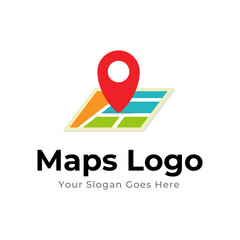 Map Pin Logo Design Element. Map pin location icon logo design