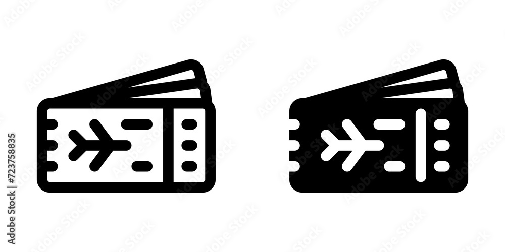 Editable plane ticket, boarding pass vector icon. Part of a big icon ...