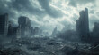 Post-Apocalyptic Metropolis Decay, Ominous Cloudscape