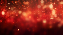 Abstract Of Red Glow Particle With Bokeh Background