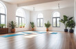 abstract empty yoga or fitness gym interior ready for a class