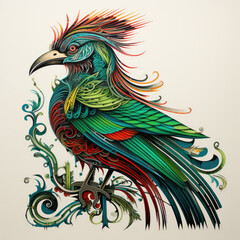 Wall Mural - Colorful quetzal bird design background photo