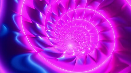 Wall Mural - A glowing neon spiral with alternating bands of hot pink and electric blue drawing the eye in with its hypnotic design.