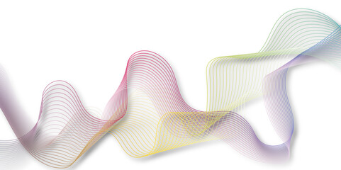 Wall Mural -  Abstract colurful wavy lines Digital frequency track equalizer background.Curved wave smooth stripe seamless pattern. Wave lines created using blend tool. graphic design template banner business wave