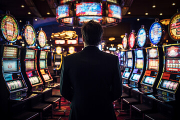 Play casino slots win games money cash conceptual Generative AI picture