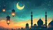 ramadan month celebration background illustration