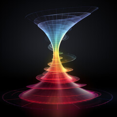 Wall Mural - funnel data, 6 step layer, light wave aorund