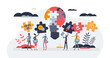 © VectorMine - Collaborative brainstorming tools for new creative ideas tiny person concept, transparent background.Teamwork communication as effective management illustration.