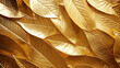 © kichigin19 - texture golden leaves metal tile foil, background yellow design