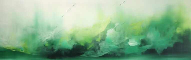 Wall Mural - Abstract interior painting in green tones. Beautiful calming spring-summer nature. Suitable for home and office