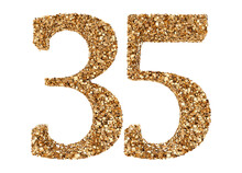 35 Number Gold Glitter