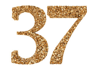 37 number gold glitter