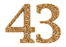 43 Number Gold Glitter
