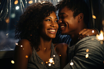 Euphoria Unleashed: A Man and a Woman Radiate Pure Bliss as They Share a Heartfelt Smile Together