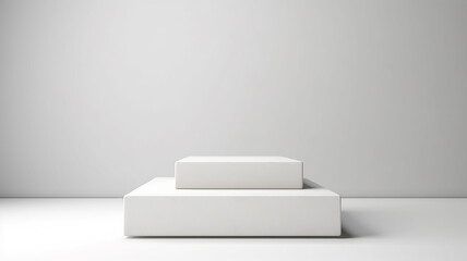 Wall Mural - white podium abstract empty three-dimensional platform design.