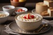 © Perfect-AI - Gourmet breakfast setting with rice pudding and fresh strawberries