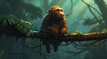 Monkey Sitting On A Branch
