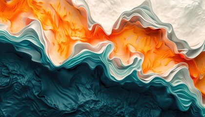 Wall Mural - Abstract colourful futuristic wavy background