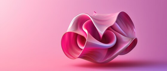 Wall Mural - Abstract pink wavy background