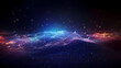 © ting - Future digital technology, abstract digital waves and particles on dark background