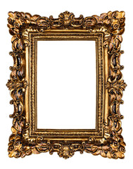 Wall Mural - Empty old colored picture or image frame. Top view, studio photgraphed. Isolated on a white background.