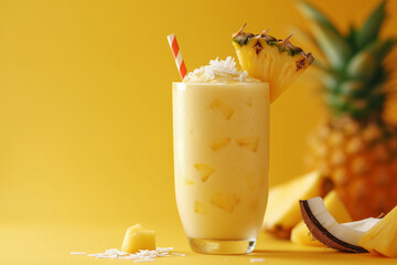 Wall Mural - Pineapple and coconut smoothie 