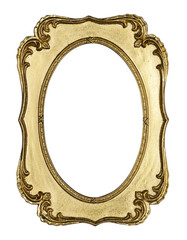 Wall Mural - Empty old colored picture or image frame. Top view, studio photgraphed. Isolated cutout on a transparent background.