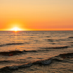 Poster - Sunset on the sea as a background