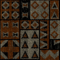Aufkleber - Grunge random polka dot Vector Seamless Pattern made in ethnic style. African traditional design. Creative boho pattern.