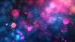 Color light overlay. Fluorescent radiance. Defocused vibrant pink blue soft flecks texture on dark art empty space background
