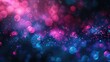 Color light overlay. Fluorescent radiance. Defocused vibrant pink blue soft flecks texture on dark art empty space background