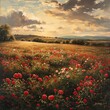 Roses flower fields, Stunning landscape with Roses field 
