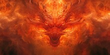 Fiery Red Dragon Head Depicted In A Captivating Digital Masterpiece. Сoncept Fantasy Art, Dragon Illustration, Digital Painting, Mythical Creatures, Fiery Art