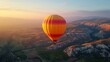 A scenic hot air balloon ride providing enthusiasts with breathtaking views, creating a memorable and serene experience during leisure time