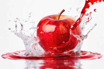 Canvas Print - apple with water splash