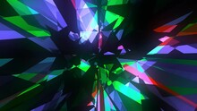 A Kaleidoscope. Animated Background With Crystals. Glare, Glow, Radiance. Looping Video