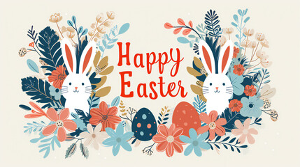 Wall Mural - Happy Easter banner, poster, greeting card 